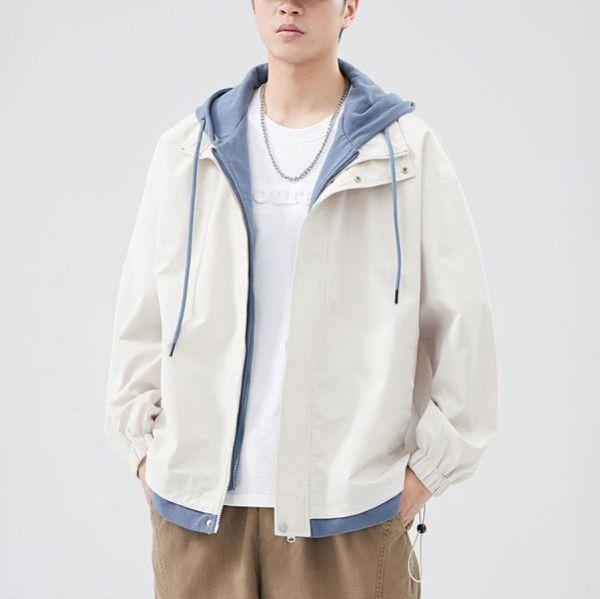 湛峰連帽防風潮流外套（假2件）- 7色（限時特賣 - 5折） 幕峰MuFeng,男裝特賣,5折優惠,快閃活動,限時出清,網路購物,男裝品牌,超值優惠,時尚穿搭,2026特賣