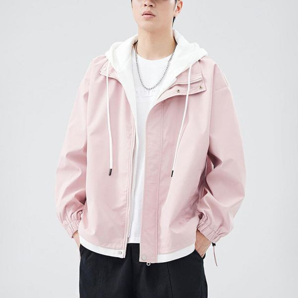 湛峰連帽防風潮流外套（假2件）- 7色 幕峰,Mufeng,牛仔,流行,上衣,褲子,外套,穿搭,印花,服飾