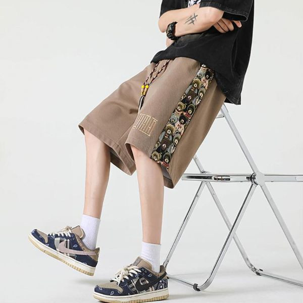 熊牆拼接休閒短褲 - 4配色（限時特賣 - 5折） 幕峰MuFeng,男裝特賣,5折優惠,快閃活動,限時出清,網路購物,男裝品牌,超值優惠,時尚穿搭,2025特賣