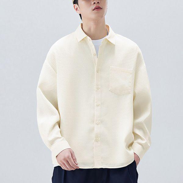 素語翻領質感休閒襯衫長袖 - 3配色（限時特賣 - 5折） 幕峰MuFeng,男裝特賣,5折優惠,快閃活動,限時出清,網路購物,男裝品牌,超值優惠,時尚穿搭,2026特賣