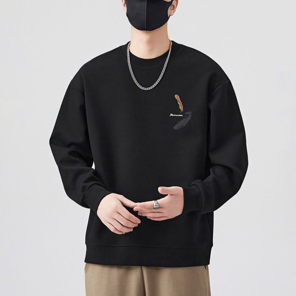 羽境重磅潮流印花長袖 - 1配色 幕峰MuFeng,重磅衛衣,羽毛印花,潮牌長袖,圓領上衣,春秋衛衣,街頭風男裝,百搭長袖T,質感厚磅,休閒男士上衣