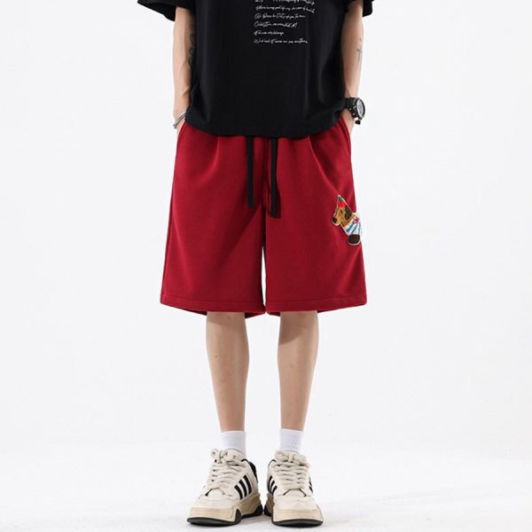 臘汪刺繡休閒寬鬆短褲 - 3配色（限時特賣 - 5折） 幕峰MuFeng,男裝特賣,5折優惠,快閃活動,限時出清,網路購物,男裝品牌,超值優惠,時尚穿搭,2025特賣