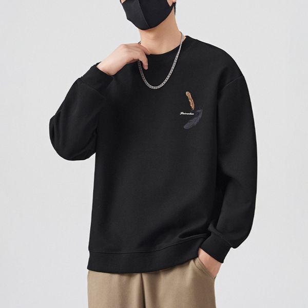 羽境重磅潮流印花長袖 - 1配色 幕峰MuFeng,重磅衛衣,羽毛印花,潮牌長袖,圓領上衣,春秋衛衣,街頭風男裝,百搭長袖T,質感厚磅,休閒男士上衣