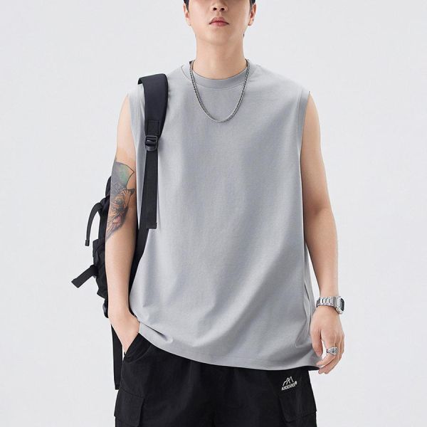 簡約涼感休閒無袖背心 - 3配色 幕峰MuFeng,無袖背心男,美式背心,夏季背心男,涼感背心,速乾背心,寬鬆背心,運動背心男,休閒背心,男士內搭背心