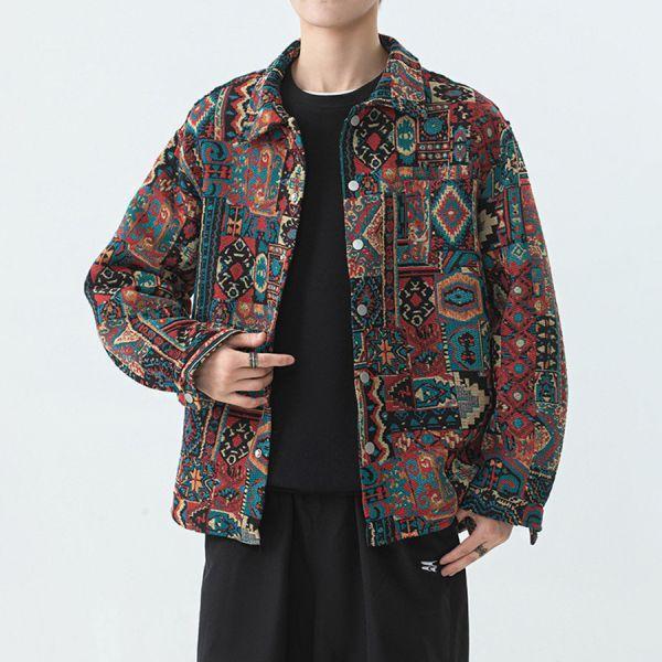 圖野刺繡復古休閒外套 - 1配色（限時特賣 - 5折） 幕峰MuFeng,男裝特賣,5折優惠,快閃活動,限時出清,網路購物,男裝品牌,超值優惠,時尚穿搭,2026特賣