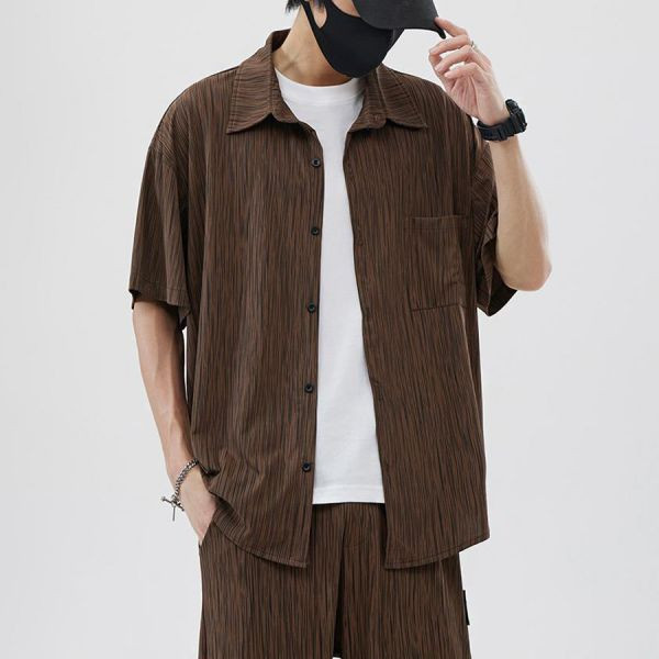 靜雅彈力輕薄襯衫短袖 - 2配色（限時特賣 - 5折） 幕峰MuFeng,男裝特賣,5折優惠,快閃活動,限時出清,網路購物,男裝品牌,超值優惠,時尚穿搭,2025特賣