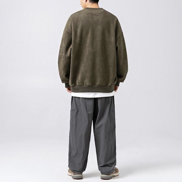 麂暖重磅潮流刺繡長袖 - 2配色 幕峰MuFeng,潮牌,麂皮絨,長袖,男裝,2025,穿搭,日系,網路購物,刺繡