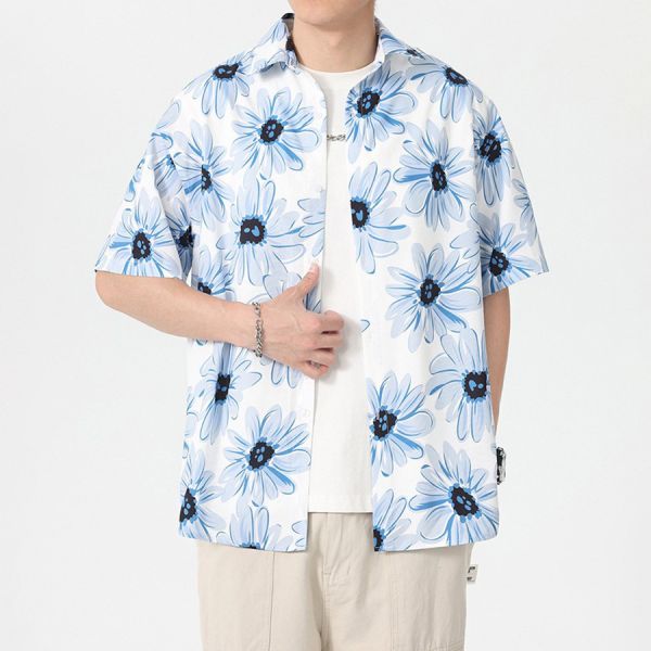 灘光冰絲休閒襯衫短袖 - 1配色 幕峰MuFeng,輕薄,襯衫,單穿,外搭,夏天,速乾,短袖,網路購物,襯衫