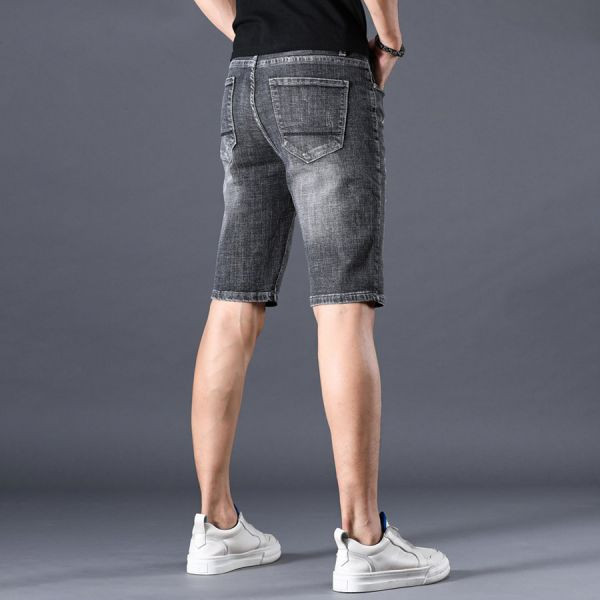 涅瓦彈力破洞修身牛仔短褲 - 1配色（限時特賣 - 5折） 幕峰MuFeng,男裝特賣,5折優惠,快閃活動,限時出清,網路購物,男裝品牌,超值優惠,時尚穿搭,2025特賣