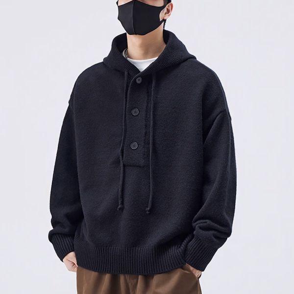 馭風針織連帽開衫長袖 - 2配色（限時特賣 - 5折） 幕峰MuFeng,男裝特賣,5折優惠,快閃活動,限時出清,網路購物,男裝品牌,超值優惠,時尚穿搭,2026特賣