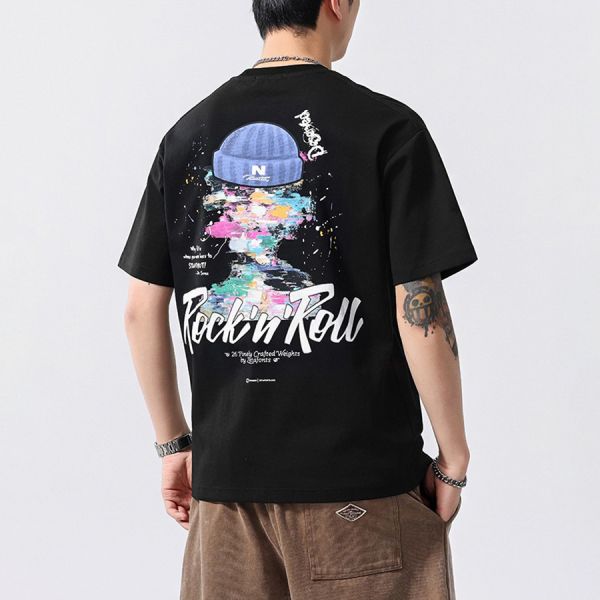 霧視刺繡印花潮流短袖 - 2配色 幕峰MuFeng,印花,刺繡,短袖,抽象,潮流,男裝,彈性,網路購物,2025