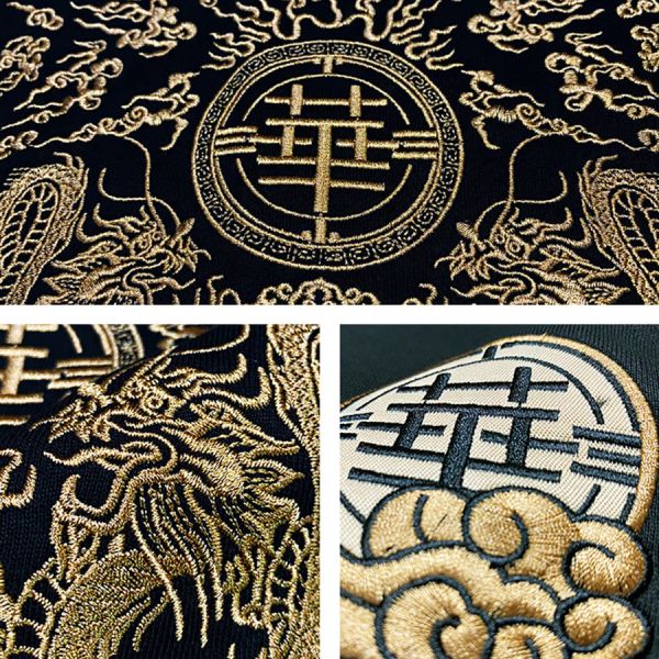 華麗重工刺繡潮流外套 - 2配色 幕峰MuFeng,重工刺繡外套,連帽開襟衛衣,華字設計,街頭潮流男裝,春秋休閒外套,水洗質感衛衣,寬鬆版型上衣,自信風格穿搭,文化潮流服飾