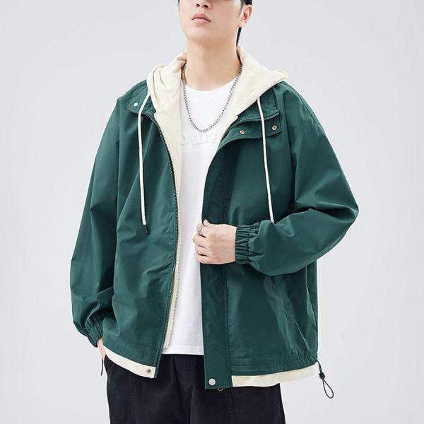 湛峰連帽防風潮流外套（假2件）- 7色（限時特賣 - 5折） 幕峰MuFeng,男裝特賣,5折優惠,快閃活動,限時出清,網路購物,男裝品牌,超值優惠,時尚穿搭,2026特賣