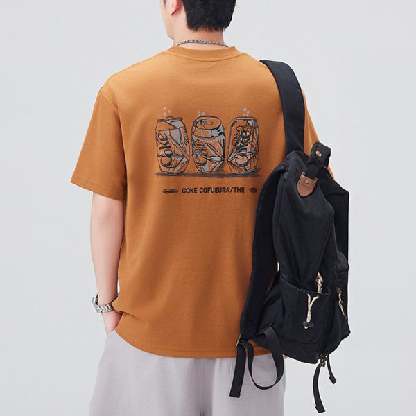 酷刻重磅刺繡印花休閒短袖 - 4配色 幕峰MuFeng,印花,刺繡,短袖,可樂,飲料,男裝,彈性,網路購物,2025