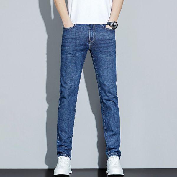 霧靛彈力休閒小直筒牛仔長褲 - 2配色（限時特賣 - 5折） 幕峰MuFeng,男裝特賣,5折優惠,快閃活動,限時出清,網路購物,男裝品牌,超值優惠,時尚穿搭,2026特賣