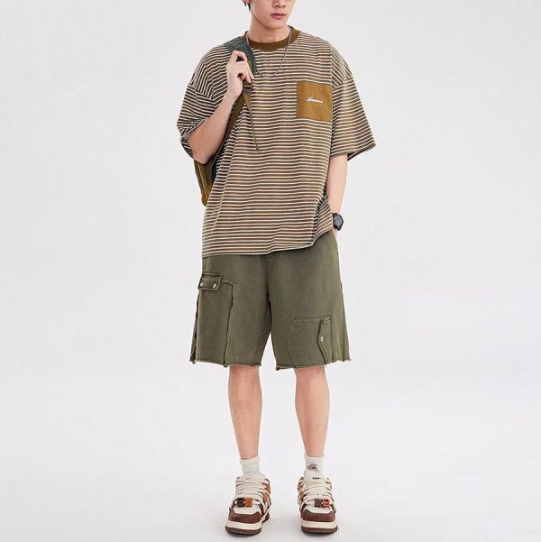 織野重磅刺繡條紋休閒短袖 - 2配色 幕峰,班服,團服,外套,褲子,襯衫,男裝,牛仔褲,網路購物,購物