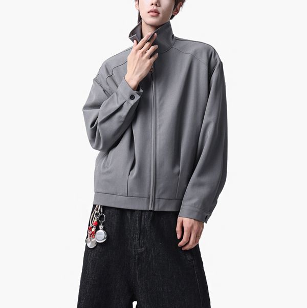 簡域翻領時尚短版外套 - 2配色 幕峰MuFeng,男士短款夾克,翻領外套男,春季男裝外套,寬鬆版型夾克,行政風外套,俐落穿搭,百搭男外套,休閒通勤外套,潮流男裝