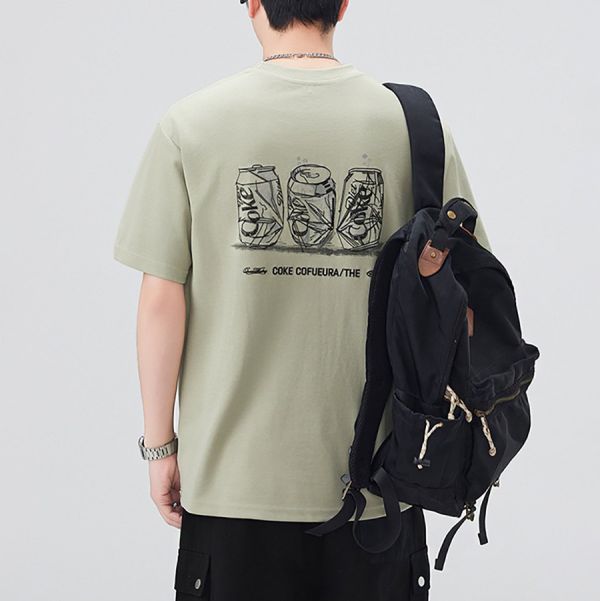 酷刻重磅刺繡印花休閒短袖 - 4配色 幕峰MuFeng,印花,刺繡,短袖,可樂,飲料,男裝,彈性,網路購物,2025