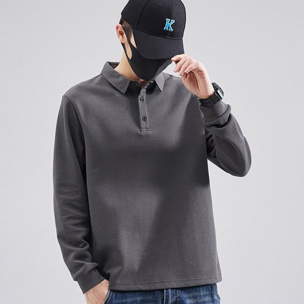 簡約POLO休閒長袖 - 6配色 幕峰,Mufeng,牛仔,流行,上衣,褲子,外套,穿搭,印花,服飾