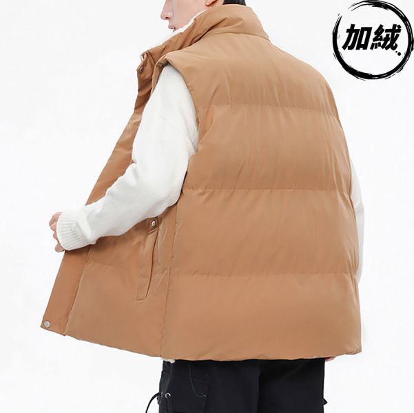 雲絨立領羽絨背心 - 3配色（加絨） 幕峰Mufeng,羽絨,背心,保暖,冬天,服飾,2024,網購,男裝,加絨
