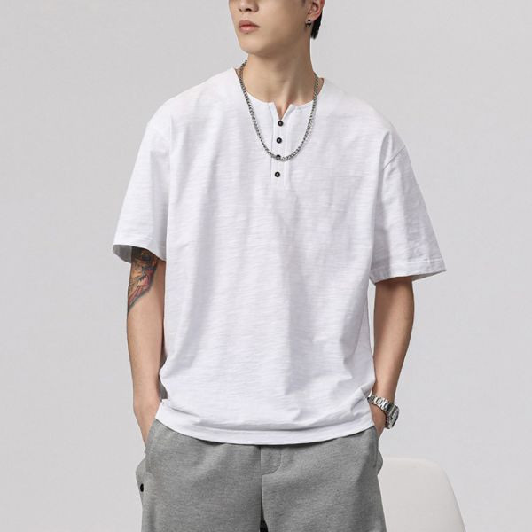 雲化排釦休閒短袖 - 4配色（限時特賣 - 5折） 幕峰MuFeng,男裝特賣,5折優惠,快閃活動,限時出清,網路購物,男裝品牌,超值優惠,時尚穿搭,2025特賣