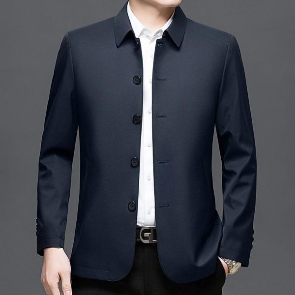 簡御翻領鈕扣休閒外套 - 3配色 幕峰MuFeng,翻領外套男,鈕扣外套,休閒男外套,百搭夾克,男士外搭上衣,簡約男裝,日常穿搭外套,潮流男外套,質感外套