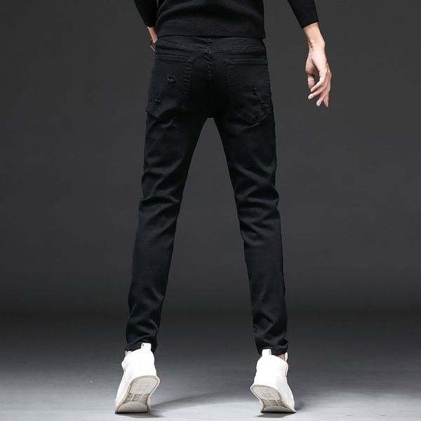 刀刻破洞彈力修身牛仔長褲 - 1配色 幕峰,男裝,牛仔褲,襯衫,外套,特賣會,褲子,網路購物,購物,活動