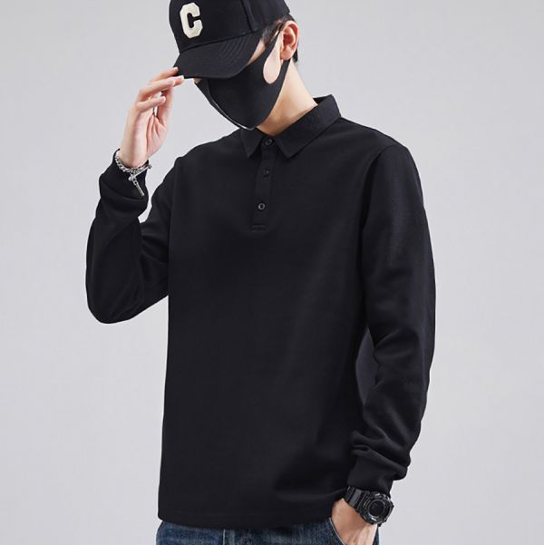 簡約POLO休閒長袖 - 6配色 幕峰,Mufeng,牛仔,流行,上衣,褲子,外套,穿搭,印花,服飾