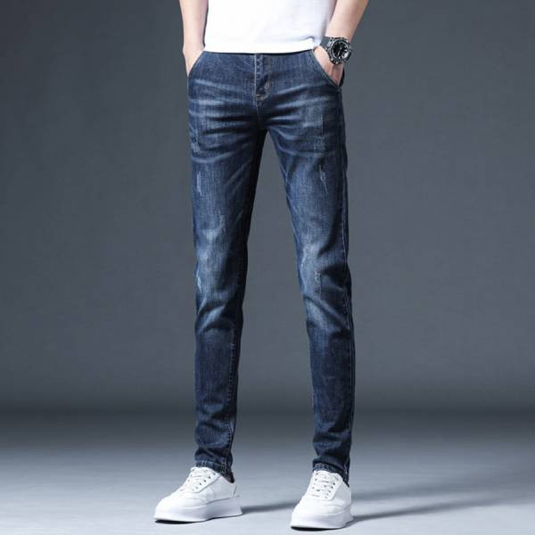 深邃抓痕彈性修身牛仔長褲 - 2配色（限時特賣 - 5折） 幕峰MuFeng,男裝特賣,5折優惠,快閃活動,限時出清,網路購物,男裝品牌,超值優惠,時尚穿搭,2026特賣