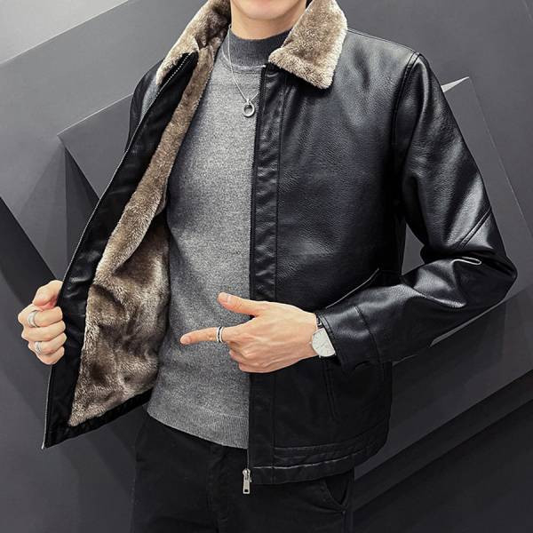 熔革皮衣外套（加絨） - 3配色（限時特賣 - 5折） 幕峰MuFeng,男裝特賣,5折優惠,快閃活動,限時出清,網路購物,男裝品牌,超值優惠,時尚穿搭,2025特賣