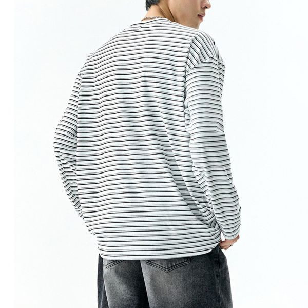 德絨圓領條紋休閒長袖 - 4配色（限時特賣 - 5折） 幕峰MuFeng,男裝特賣,5折優惠,快閃活動,限時出清,網路購物,男裝品牌,超值優惠,時尚穿搭,2026特賣