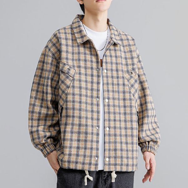 香風翻領格子休閒外套 - 3配色 幕峰,班服,團服,外套,褲子,襯衫,男裝,牛仔褲,網路購物,購物