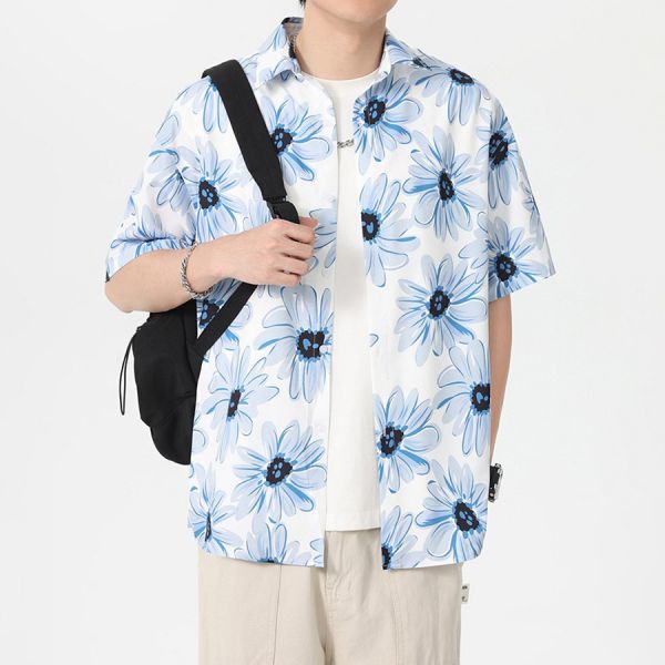 灘光冰絲休閒襯衫短袖 - 1配色 幕峰MuFeng,輕薄,襯衫,單穿,外搭,夏天,速乾,短袖,網路購物,襯衫
