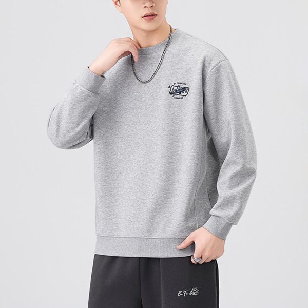 釣潮潮流圓領刺繡印花長袖 - 2配色 幕峰MuFeng,印花長袖,潮流上衣,街頭穿搭,休閒長袖男,圖案上衣,日常百搭,潮牌風格,男士長袖,雙色可選