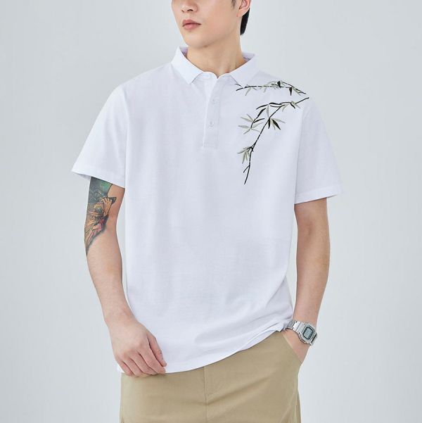 青綠刺繡POLO休閒短袖 - 2配色 幕峰,Mufeng,牛仔,流行,上衣,褲子,外套,穿搭,印花,服飾