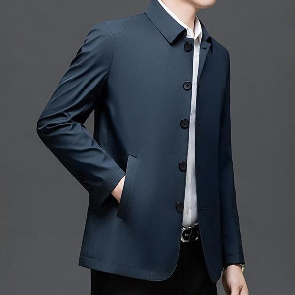 簡御翻領鈕扣休閒外套 - 3配色 幕峰MuFeng,翻領外套男,鈕扣外套,休閒男外套,百搭夾克,男士外搭上衣,簡約男裝,日常穿搭外套,潮流男外套,質感外套