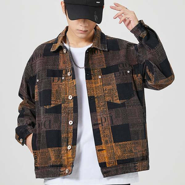 復古撞色牛仔外套 - 1配色（限時特賣 - 5折） 幕峰MuFeng,男裝特賣,5折優惠,快閃活動,限時出清,網路購物,男裝品牌,超值優惠,時尚穿搭,2025特賣