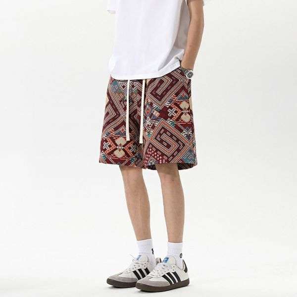 幻疆復古休閒編織短褲 - 1配色（限時特賣 - 5折） 幕峰MuFeng,男裝特賣,5折優惠,快閃活動,限時出清,網路購物,男裝品牌,超值優惠,時尚穿搭,2025特賣