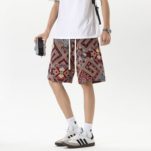 幻疆復古休閒編織短褲 - 1配色（限時特賣 - 5折） 幕峰MuFeng,男裝特賣,5折優惠,快閃活動,限時出清,網路購物,男裝品牌,超值優惠,時尚穿搭,2025特賣