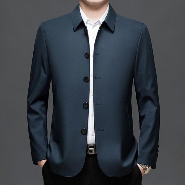 簡御翻領鈕扣休閒外套 - 3配色 幕峰MuFeng,翻領外套男,鈕扣外套,休閒男外套,百搭夾克,男士外搭上衣,簡約男裝,日常穿搭外套,潮流男外套,質感外套