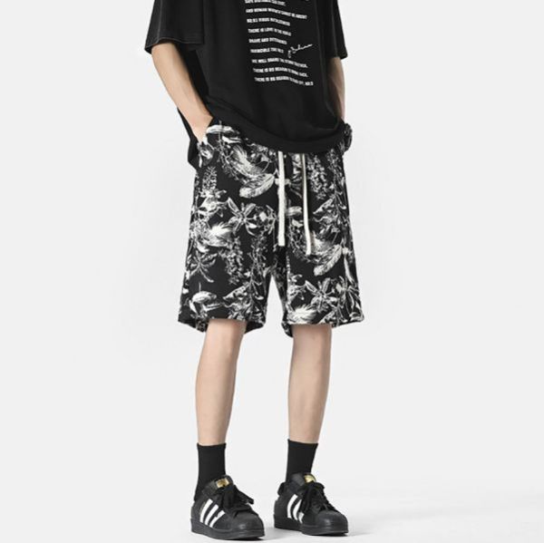 海澈水墨印花休閒五分短褲 - 2配色（限時特賣 - 5折） 幕峰MuFeng,男裝特賣,5折優惠,快閃活動,限時出清,網路購物,男裝品牌,超值優惠,時尚穿搭,2025特賣