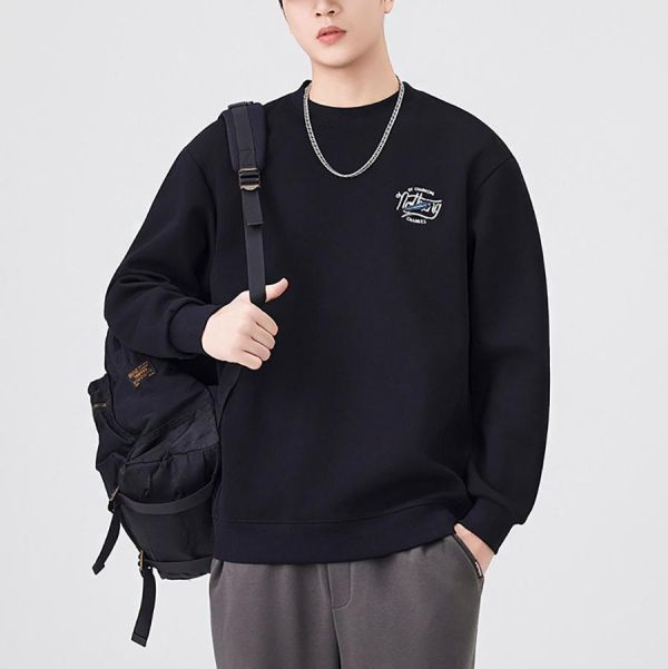 釣潮潮流圓領刺繡印花長袖 - 2配色 幕峰MuFeng,印花長袖,潮流上衣,街頭穿搭,休閒長袖男,圖案上衣,日常百搭,潮牌風格,男士長袖,雙色可選