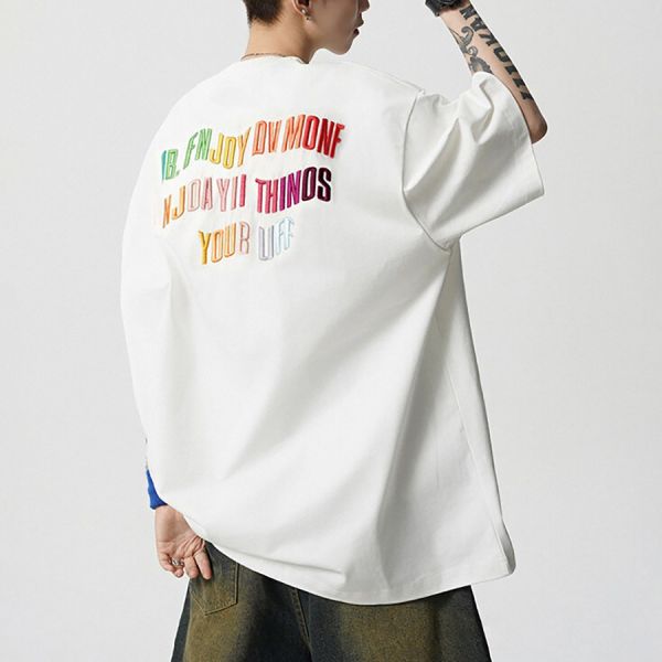縫象刺繡潮流短袖 - 2配色 幕峰MuFeng,印花,重磅,短袖,潮流,美式,男裝,百搭,網路購物,2025