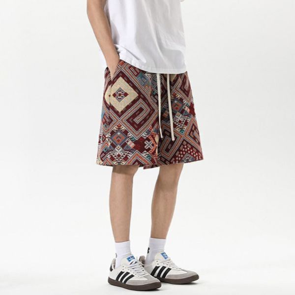 幻疆復古休閒編織短褲 - 1配色（限時特賣 - 5折） 幕峰MuFeng,男裝特賣,5折優惠,快閃活動,限時出清,網路購物,男裝品牌,超值優惠,時尚穿搭,2025特賣