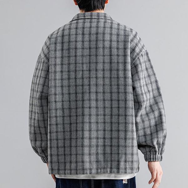 香風翻領格子休閒外套 - 3配色 幕峰,班服,團服,外套,褲子,襯衫,男裝,牛仔褲,網路購物,購物