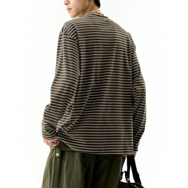 德絨圓領條紋休閒長袖 - 4配色（限時特賣 - 5折） 幕峰MuFeng,男裝特賣,5折優惠,快閃活動,限時出清,網路購物,男裝品牌,超值優惠,時尚穿搭,2026特賣