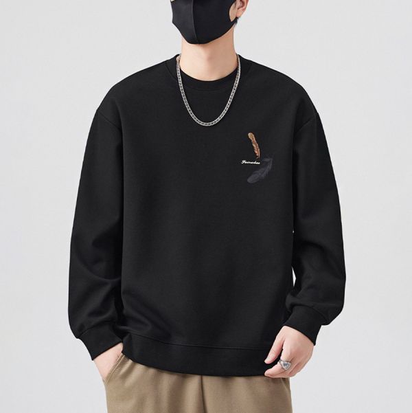 羽境重磅潮流印花長袖 - 1配色 幕峰MuFeng,重磅衛衣,羽毛印花,潮牌長袖,圓領上衣,春秋衛衣,街頭風男裝,百搭長袖T,質感厚磅,休閒男士上衣