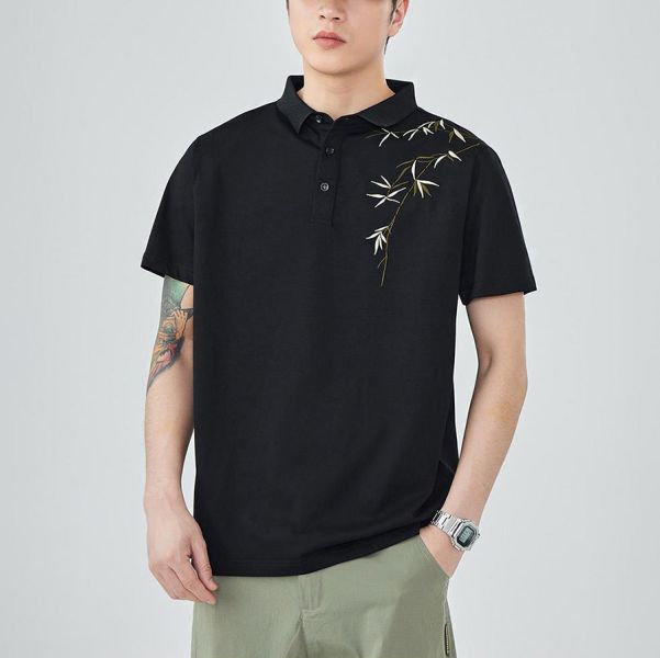 青綠刺繡POLO休閒短袖 - 2配色 幕峰,Mufeng,牛仔,流行,上衣,褲子,外套,穿搭,印花,服飾