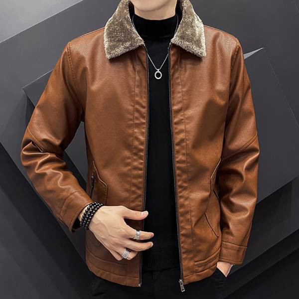 熔革皮衣外套（加絨） - 3配色（限時特賣 - 5折） 幕峰MuFeng,男裝特賣,5折優惠,快閃活動,限時出清,網路購物,男裝品牌,超值優惠,時尚穿搭,2025特賣