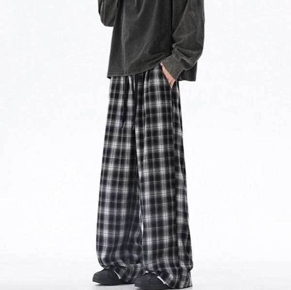 言正格子休閒直筒長褲 - 3配色（限時特賣 - 5折） 幕峰MuFeng,男裝特賣,5折優惠,快閃活動,限時出清,網路購物,男裝品牌,超值優惠,時尚穿搭,2026特賣